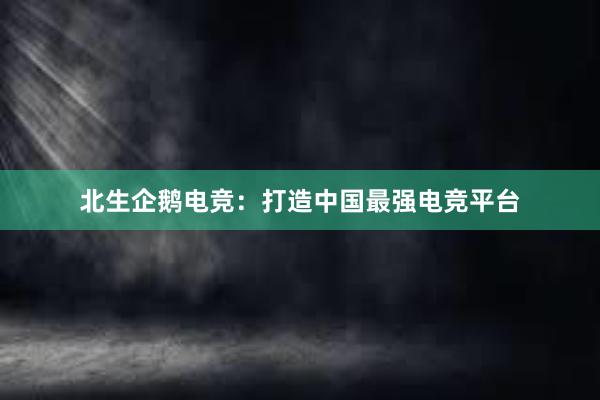 北生企鹅电竞：打造中国最强电竞平台
